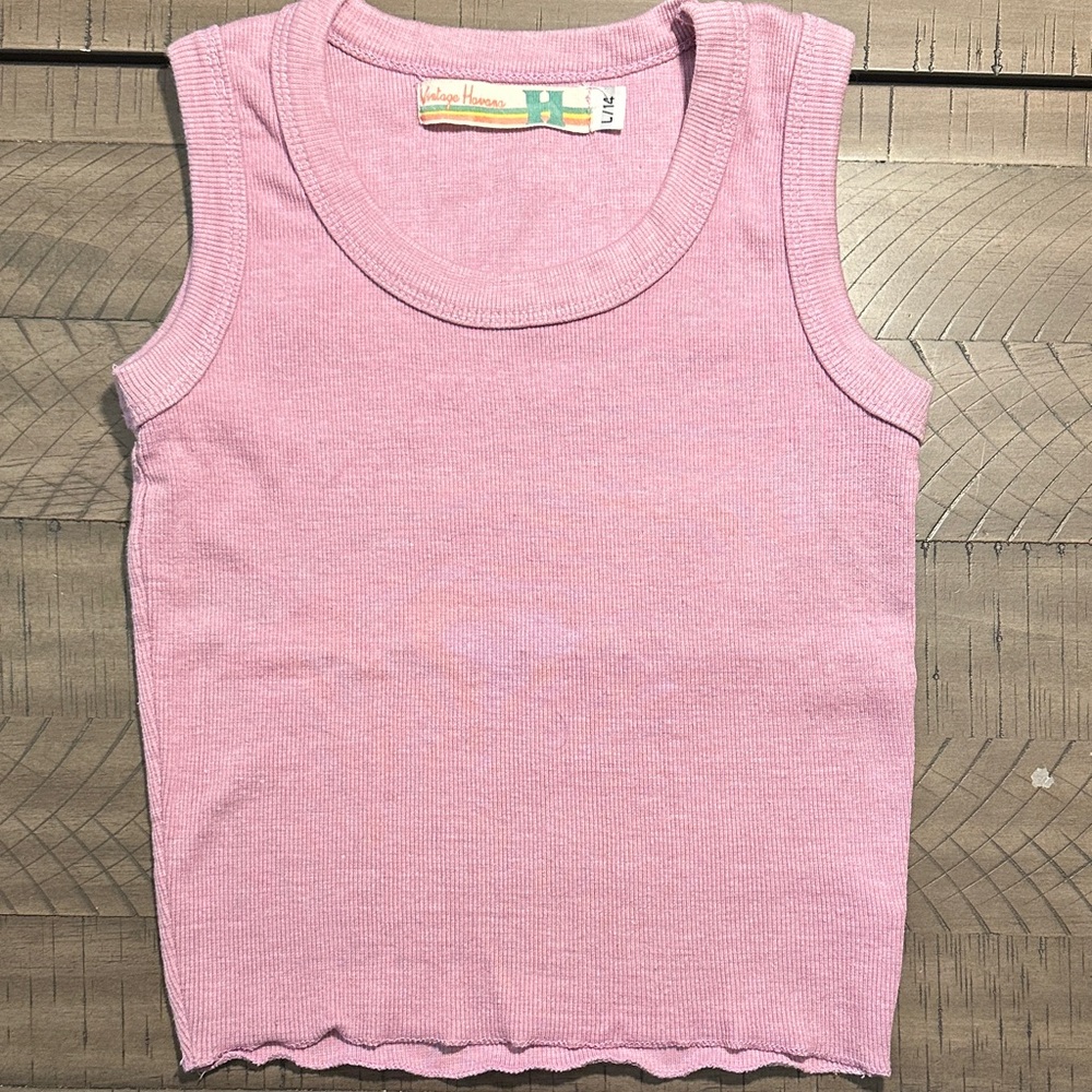 Vintage Havana Pink Purple Ribbed Tank Top for Girls